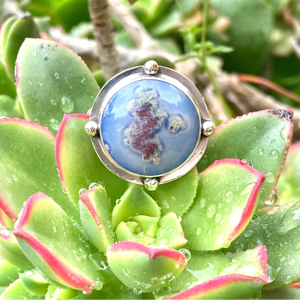 Artisan handmade agate island ring